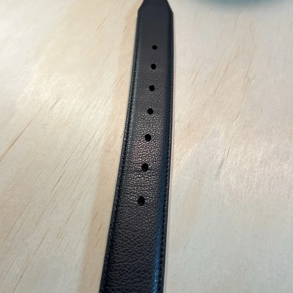 Haggar Black Belt with Brushed Silver Buckle Sz 34